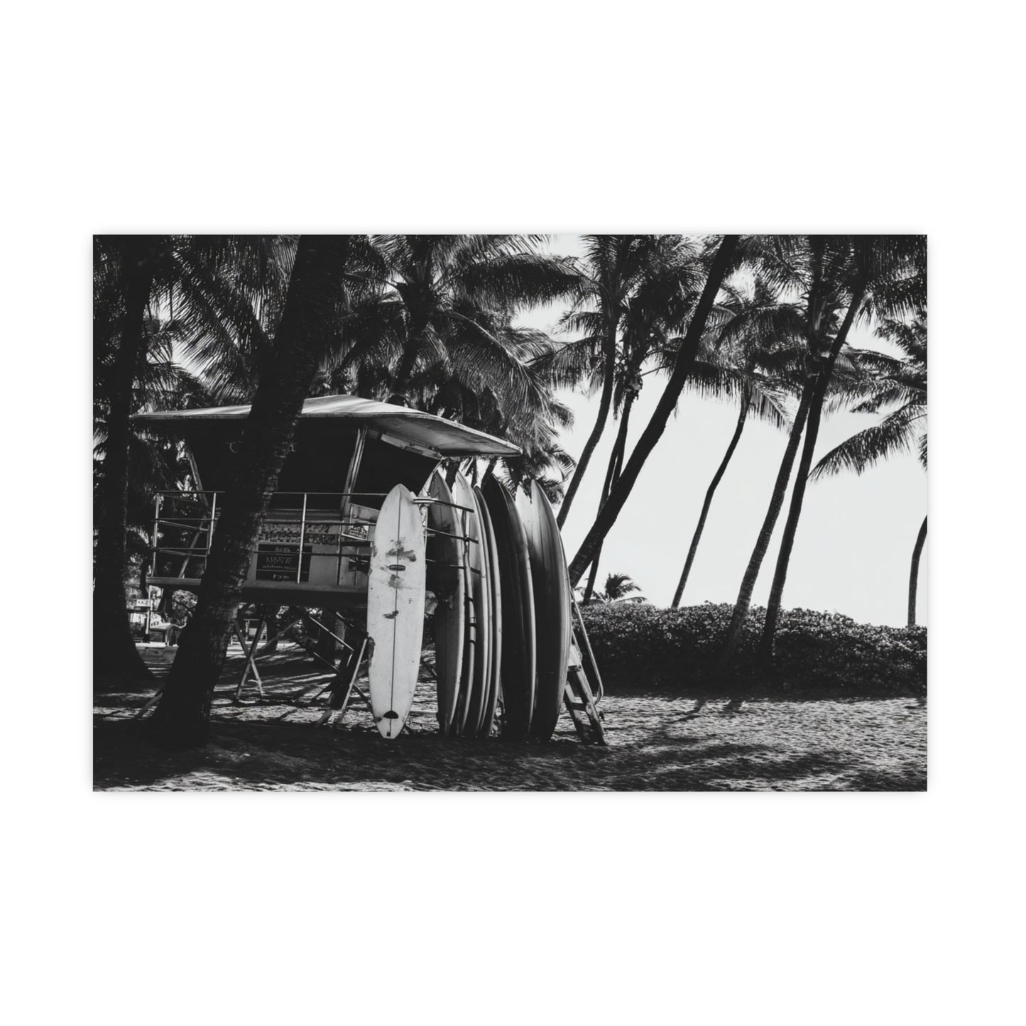 Surfs Up - Black and White Poster Print | Monochrome Wall Art | Digital Download or Physical Print