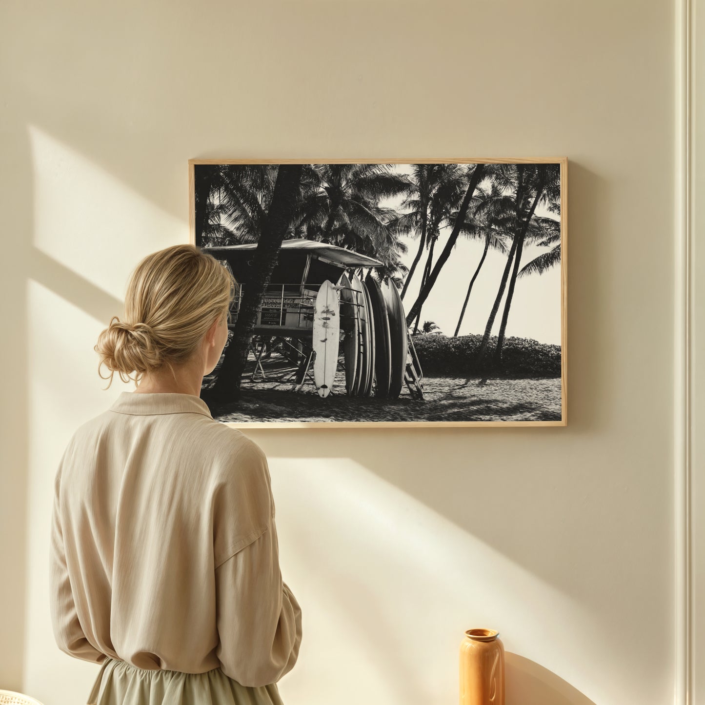 Surfs Up - Black and White Poster Print | Monochrome Wall Art | Digital Download or Physical Print