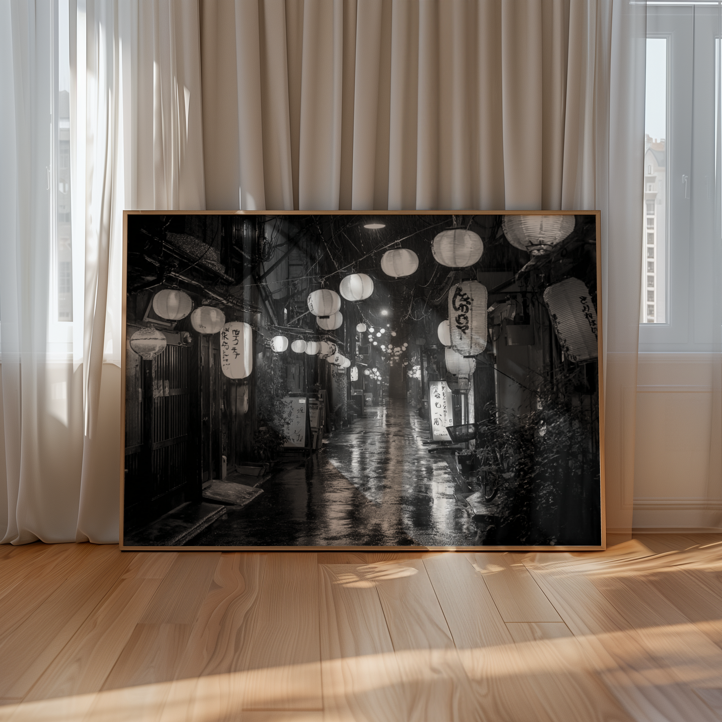 Tokyo Alley -Black and White Poster Print | Monochrome Wall Art | Digital Download or Physical Print
