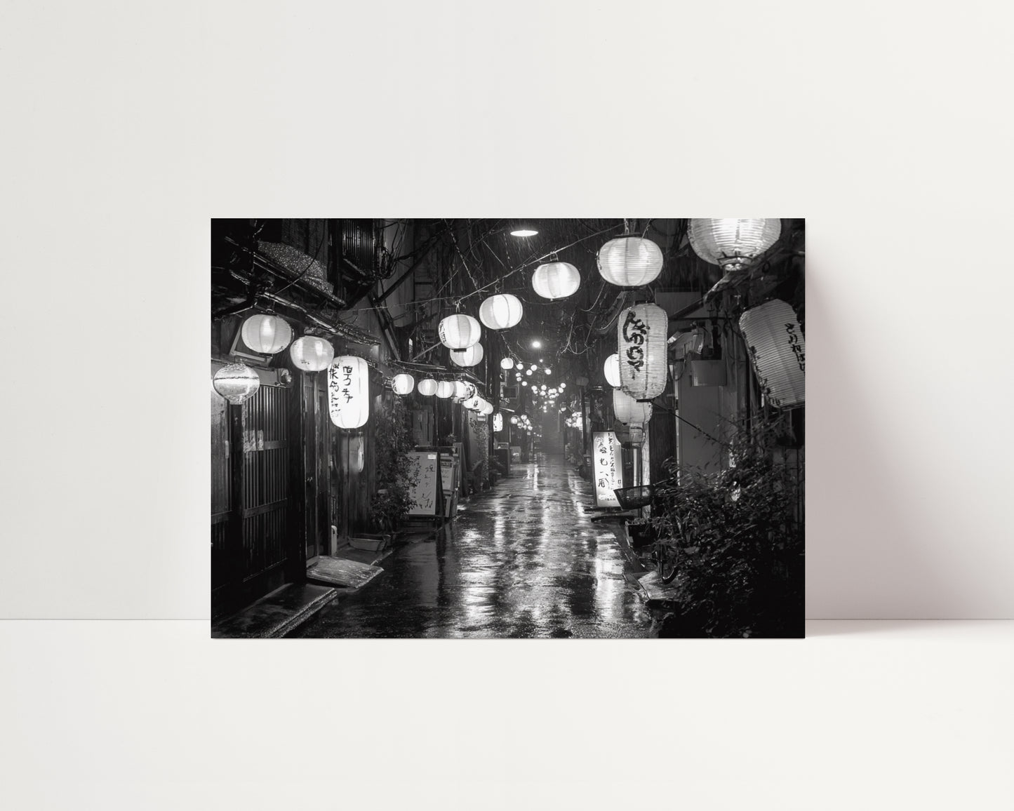 Tokyo Alley -Black and White Poster Print | Monochrome Wall Art | Digital Download or Physical Print