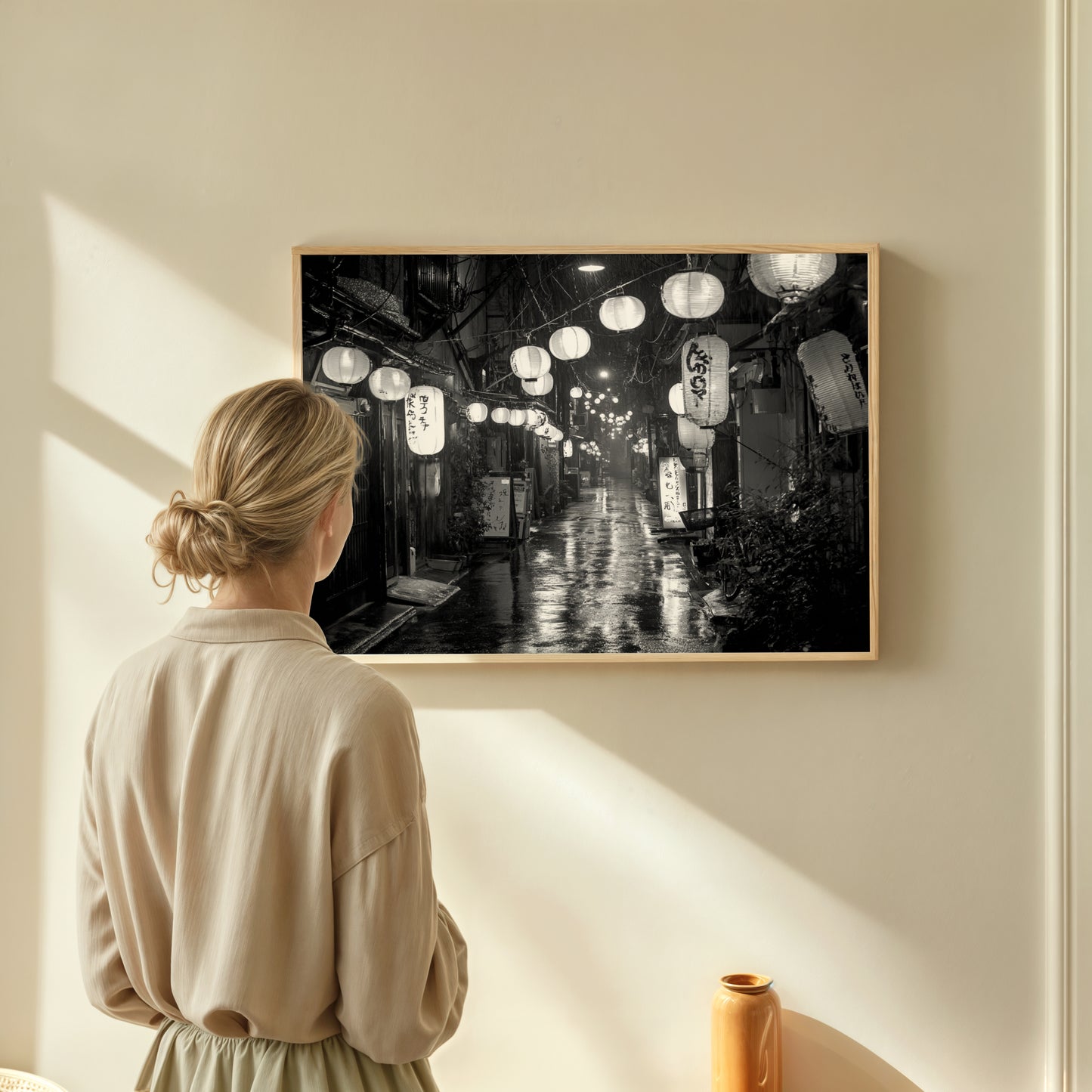 Tokyo Alley -Black and White Poster Print | Monochrome Wall Art | Digital Download or Physical Print