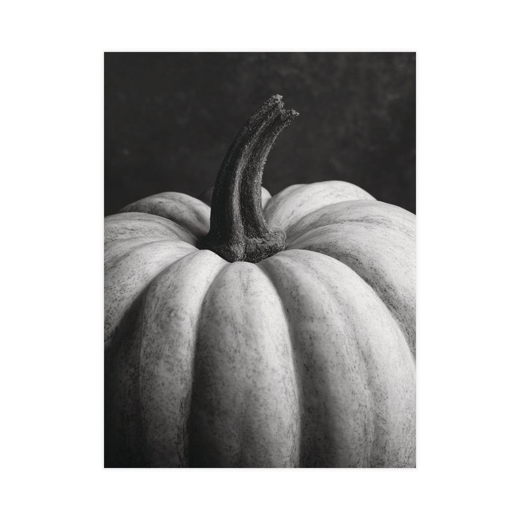 Pumpkin Portrait - Black and White Wall Art | Rustic Fall Decor | Instant Printable Download or Physical Print