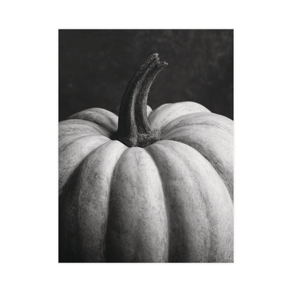 Pumpkin Portrait - Black and White Wall Art | Rustic Fall Decor | Instant Printable Download or Physical Print