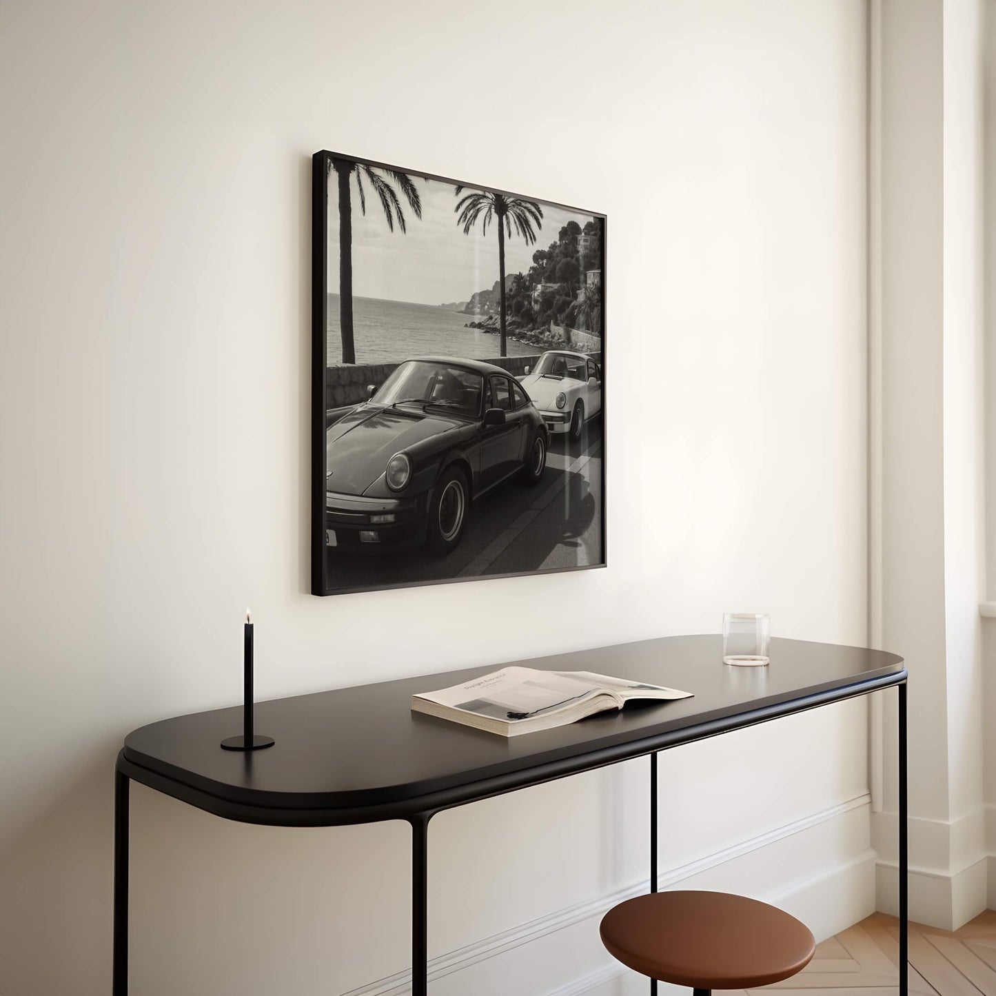 French Rivera - Black and White Poster Print | Monochrome Wall Art | Digital Download or Physical Print