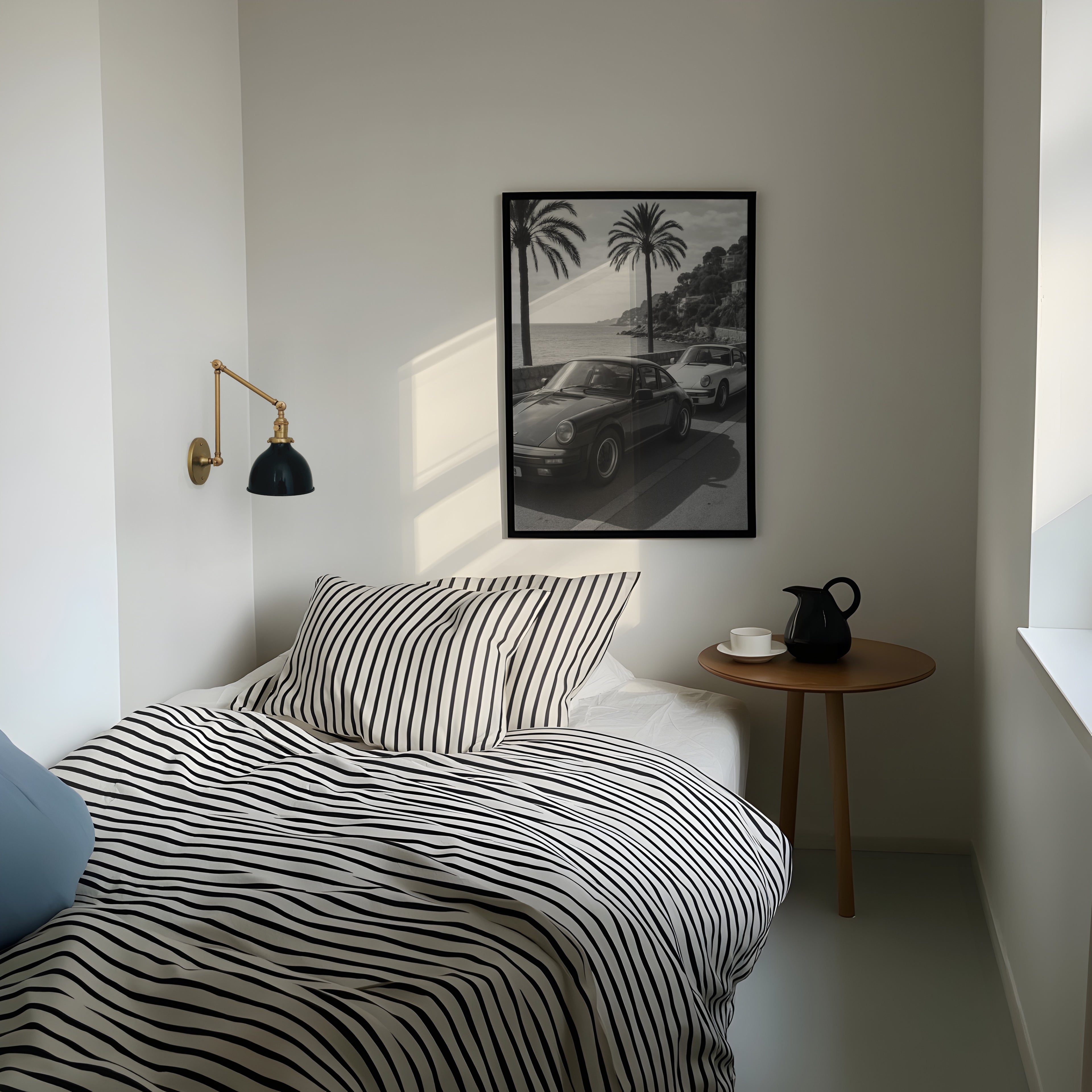 French Riviera - Black and White Wall Art | Vintage Art Prints | Instant Printable Download or Physical Print