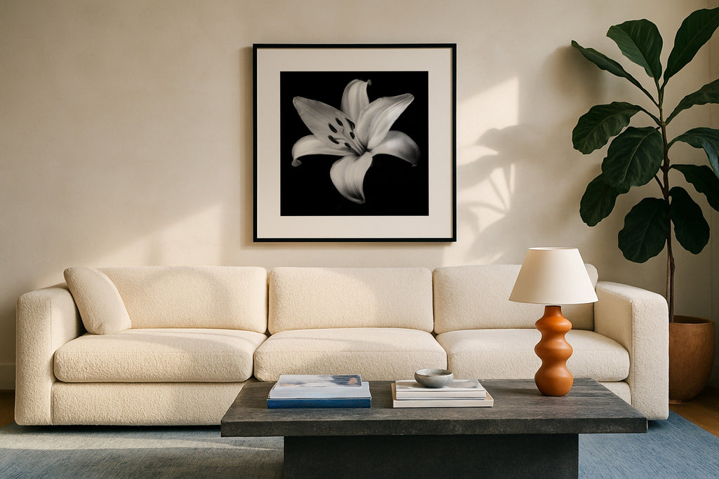 Lovely Lily - Black and White Wall Art | Floral Art Prints | Instant Printable Download or Physical Print