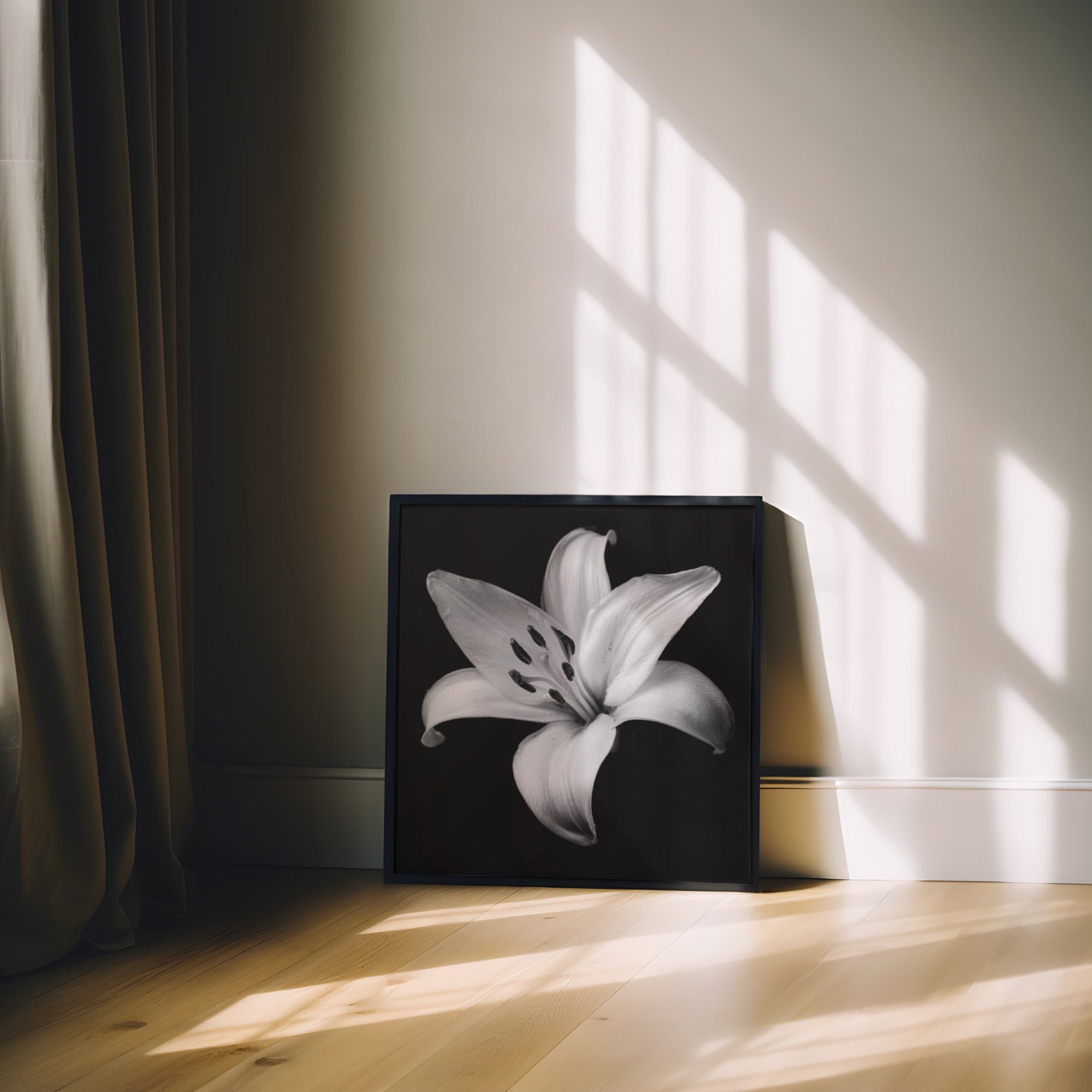 Lovely Lily - Black and White Wall Art | Floral Art Prints | Instant Printable Download or Physical Print