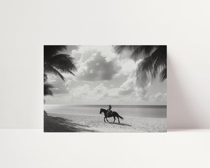 Coastal Cowgirl -  Black and White Wall Art | Coastal Art Prints | Instant Printable Download or Physical Print