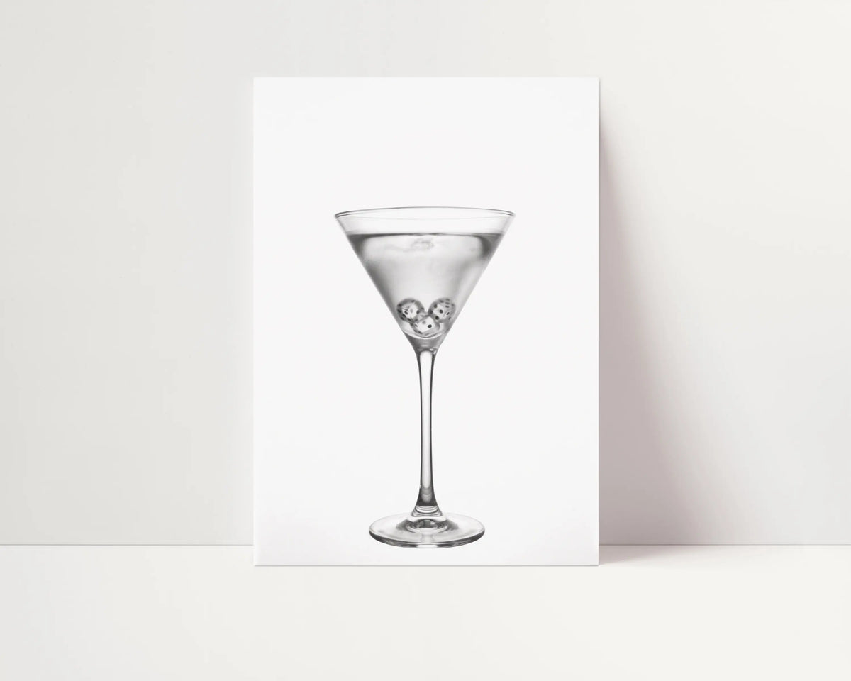 Playing Dirty - Black and White Poster Print | Cocktail Wall Art | Digital Download or Physical Print
