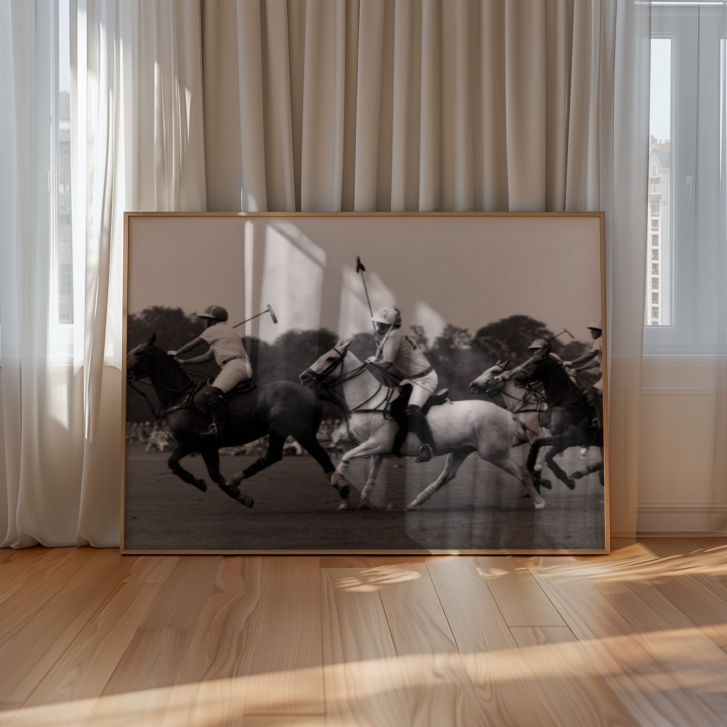 Polo Players - Black and White Poster Print | Monochrome Wall Art | Digital Download or Physical Print