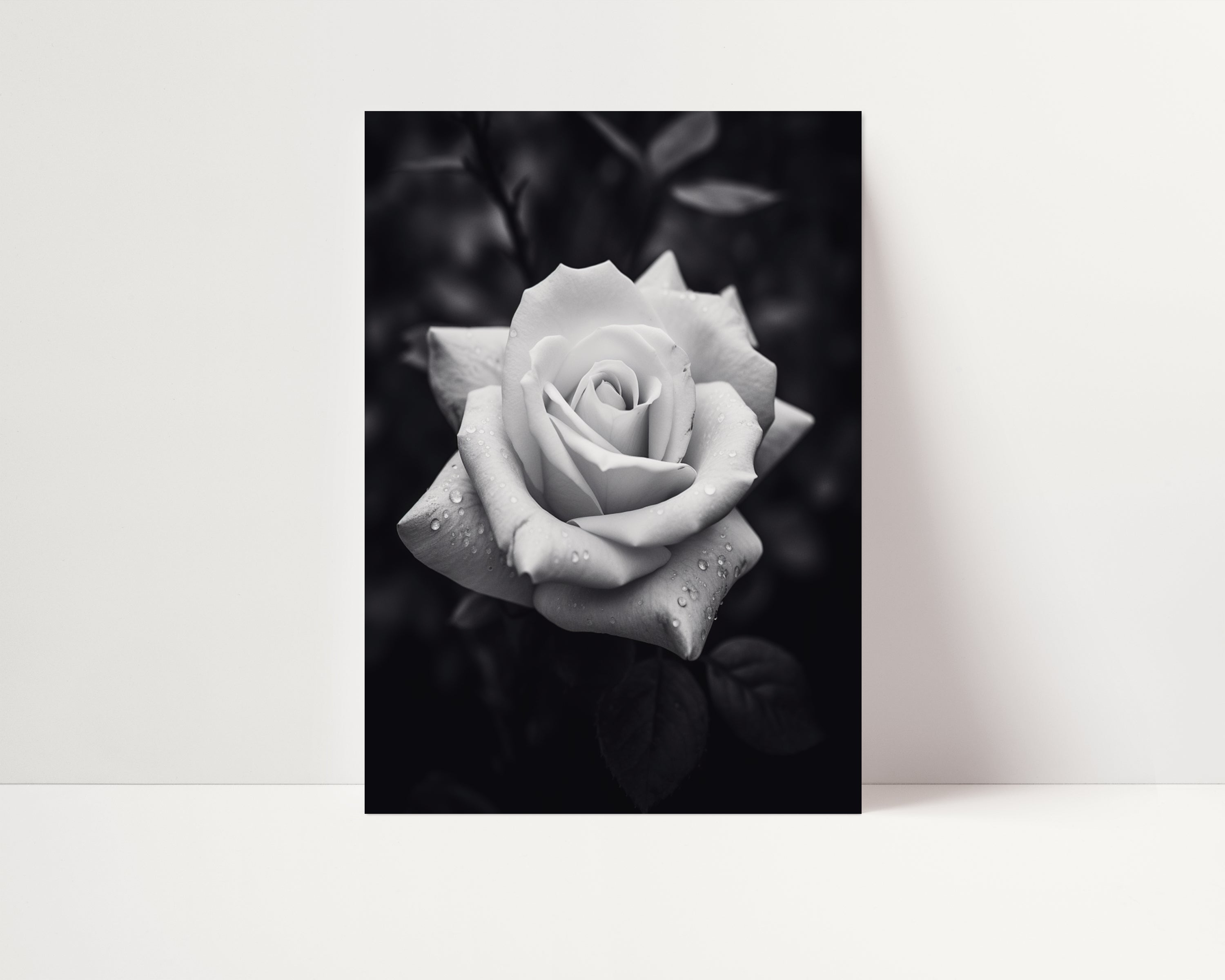 Rugged Rose -  Black and White Wall Art | Floral Abstract Art Prints | Instant Printable Download or Physical Print