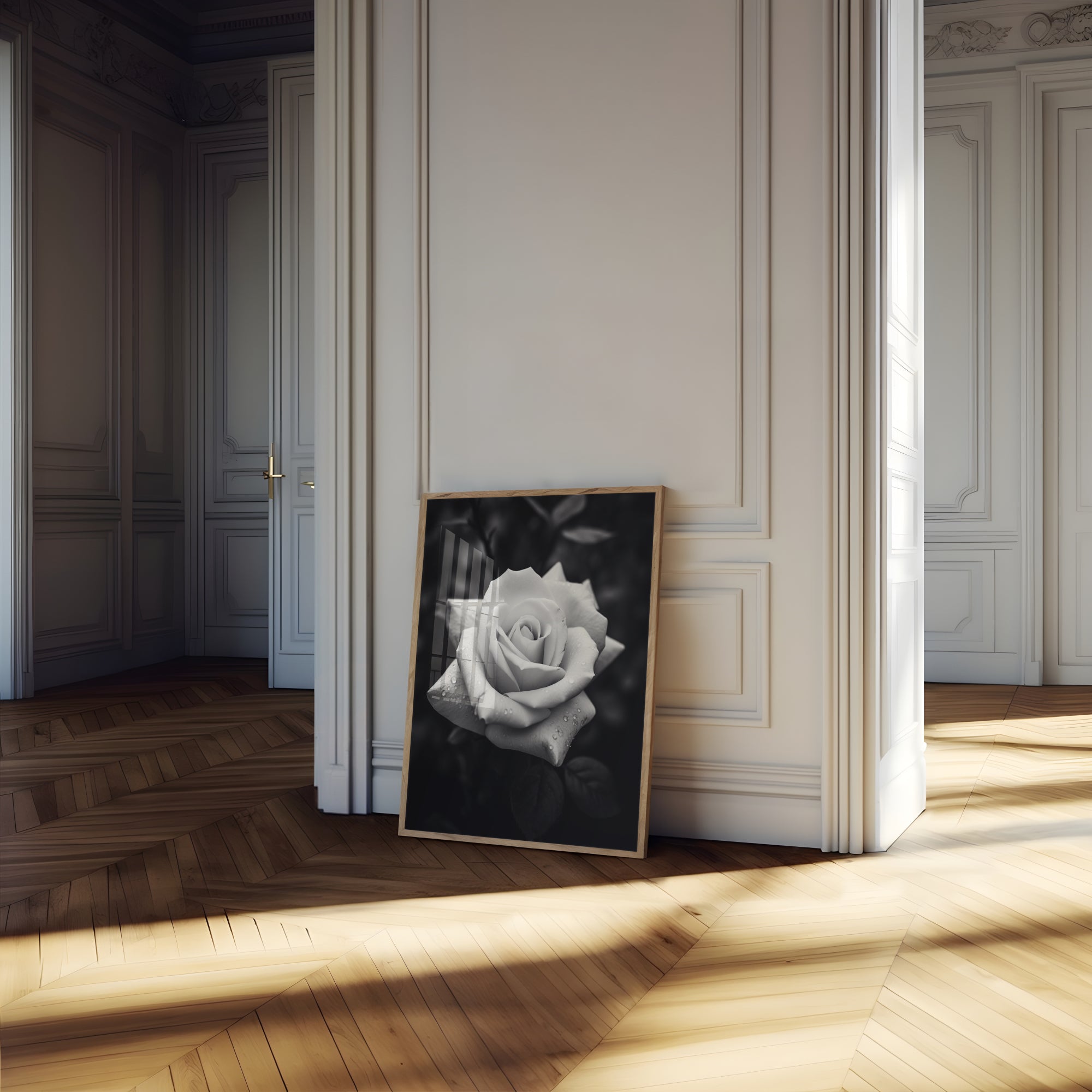 Rugged Rose -  Black and White Wall Art | Floral Abstract Art Prints | Instant Printable Download or Physical Print