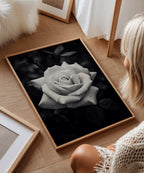 Rugged Rose -  Black and White Wall Art | Floral Abstract Art Prints | Instant Printable Download or Physical Print