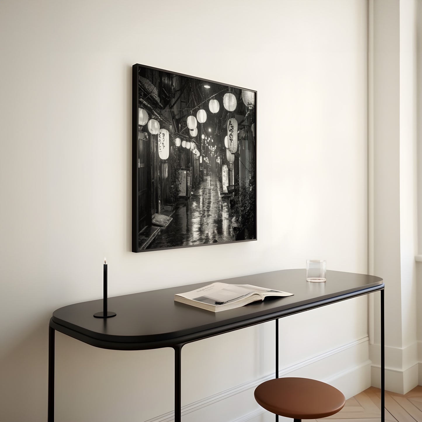 Tokyo Alley -Black and White Poster Print | Monochrome Wall Art | Digital Download or Physical Print