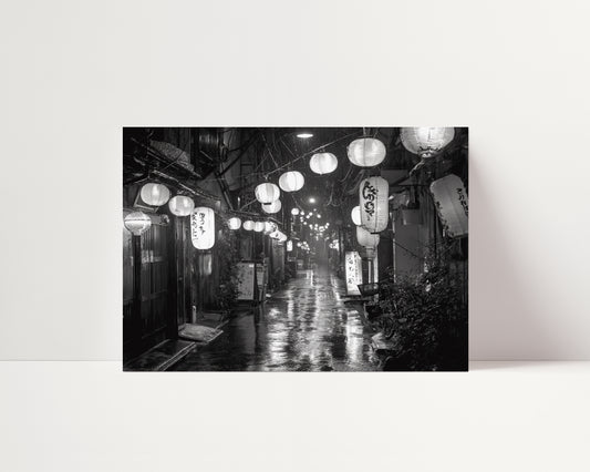 Tokyo Alley -Black and White Poster Print | Monochrome Wall Art | Digital Download or Physical Print