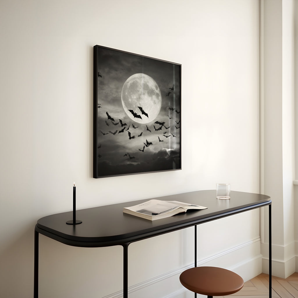 After Dark - Black and White Poster Print | Spooky Halloween Wall Art | Printable Digital Download or Physical Print