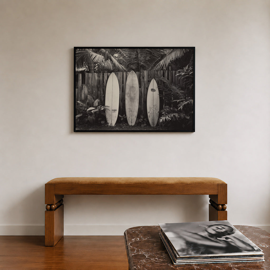 Beach Break - Black and White Surf Wall Art | Coastal Wall Art Print | Instant Printable Download or Physical Print
