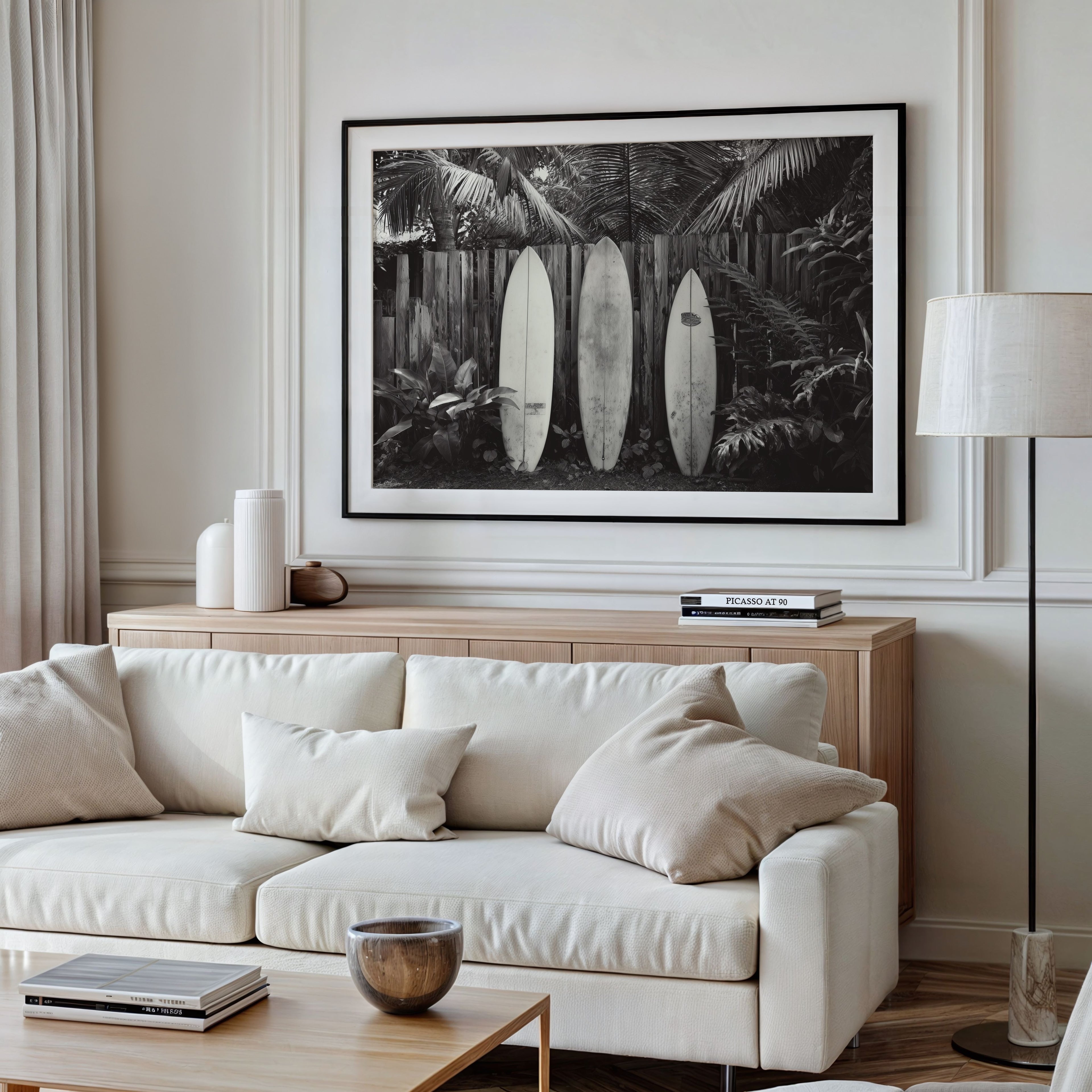 Beach Break - Black and White Surf Wall Art | Coastal Wall Art Print | Instant Printable Download or Physical Print