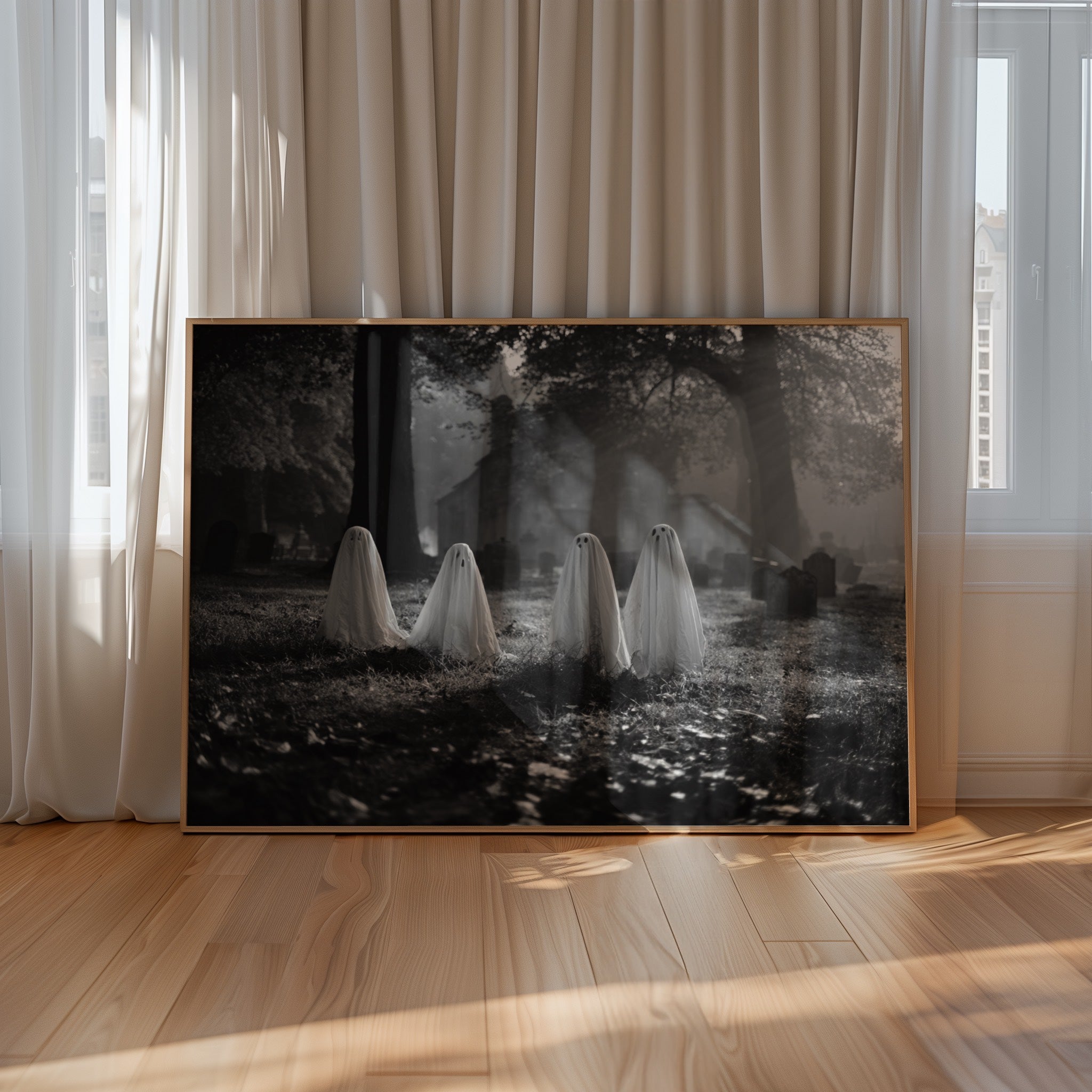 BOO!- Black and White Poster Print | Spooky Halloween Wall Art | Printable Digital Download or Physical Print