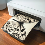 An at home printer printing an instant digital download of butterfly poster print