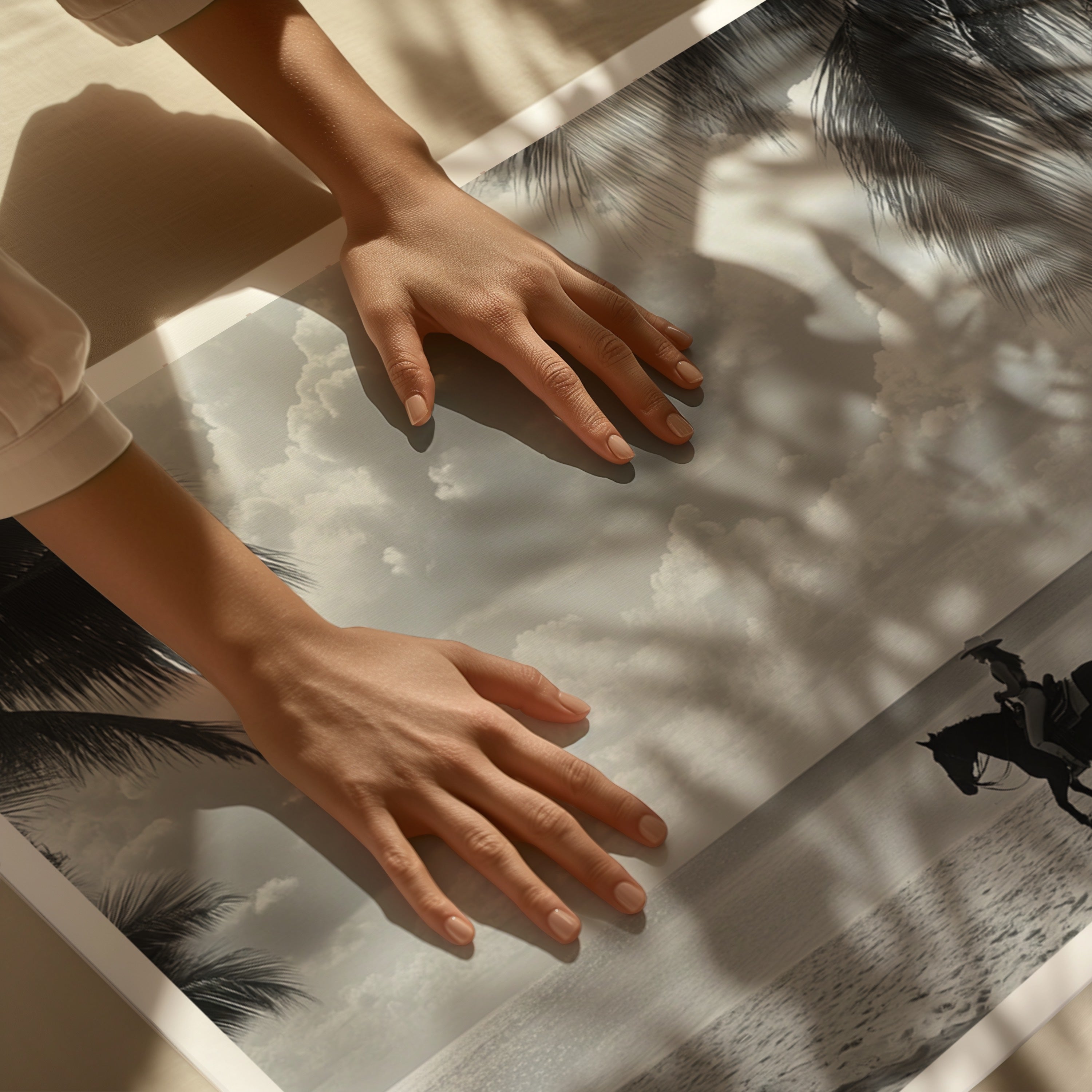 Hands touching coastal cowgirl poster print