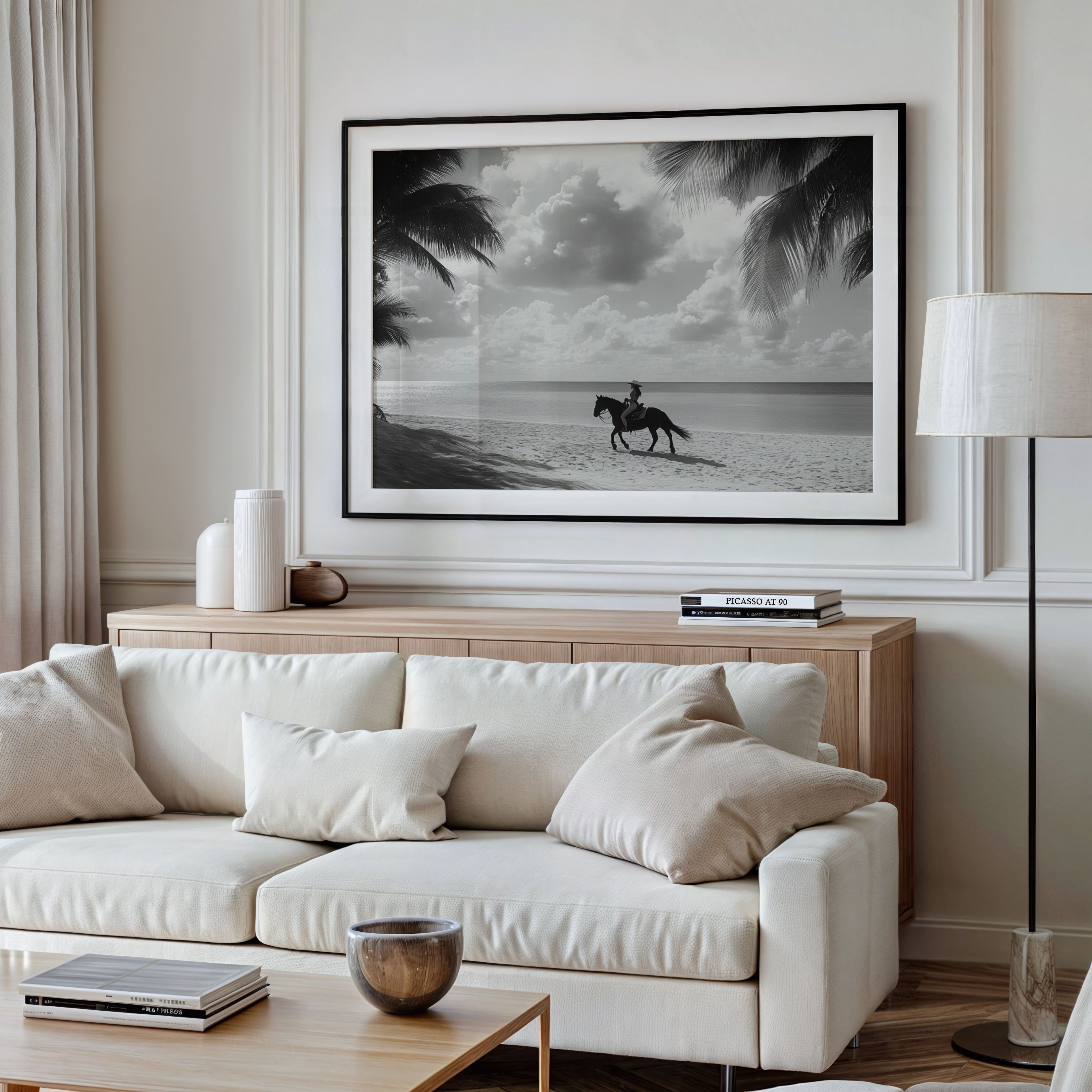 Coastal Cowgirl -  Black & White Wall Art | Coastal Poster Print | Instant Printable Download or Physical Print