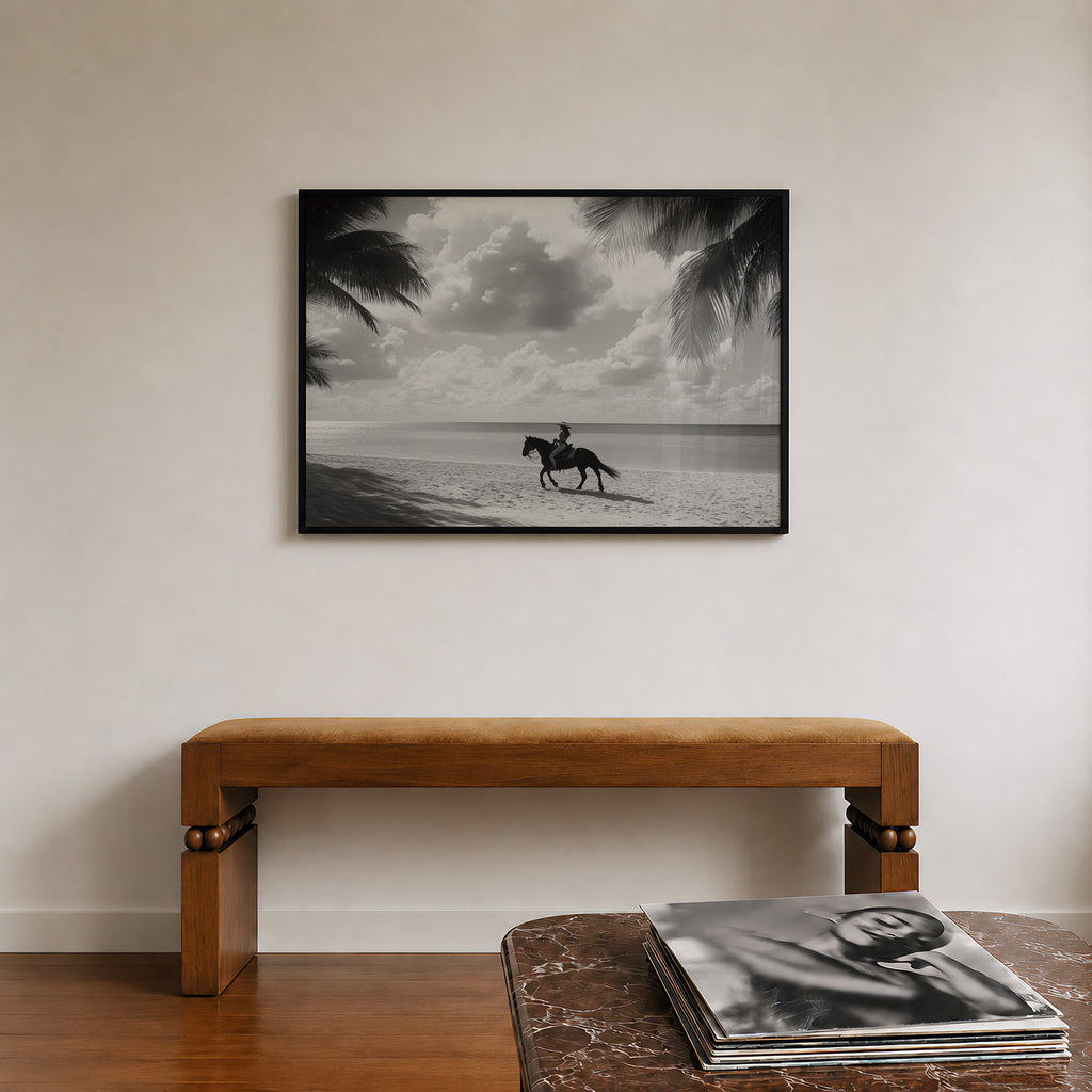 Coastal Cowgirl -  Black & White Wall Art | Coastal Poster Print | Instant Printable Download or Physical Print