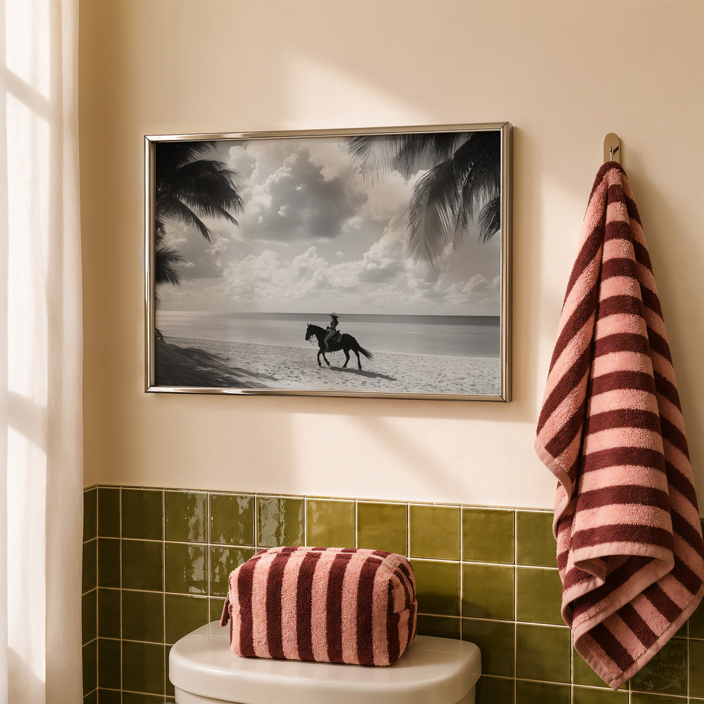 Coastal Cowgirl -  Black & White Wall Art | Coastal Poster Print | Instant Printable Download or Physical Print