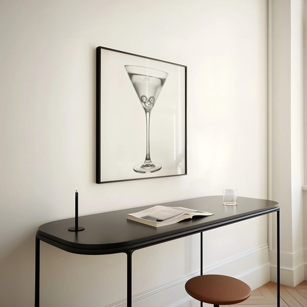 Playing Dirty - Black and White Poster Print | Cocktail Wall Art | Digital Download or Physical Print