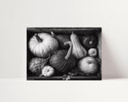 Fall Harvest - Black and White Wall Art | Rustic Fall Decor | Instant Printable Download or Physical Print