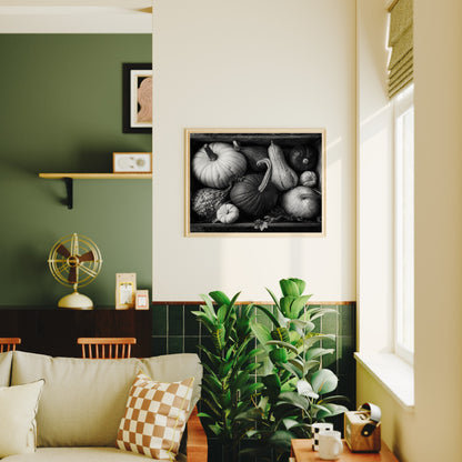 Fall Harvest - Black and White Wall Art | Rustic Fall Decor | Instant Printable Download or Physical Print
