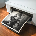 at home printer printing digital download of black and white freedom poster print