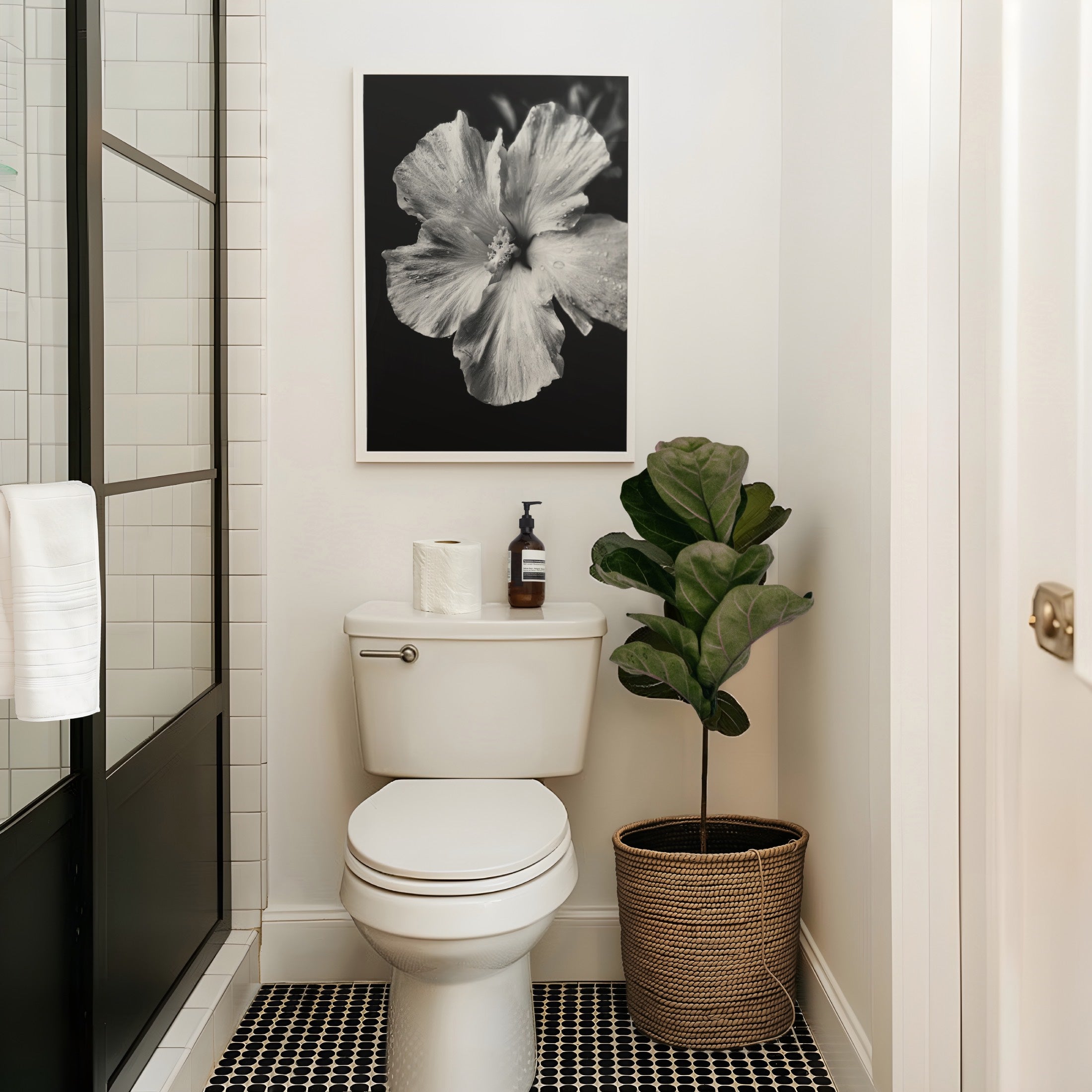 Tropical Bloom - Black and White Wall Art | Floral Art Prints | Instant Printable Download or Physical Print