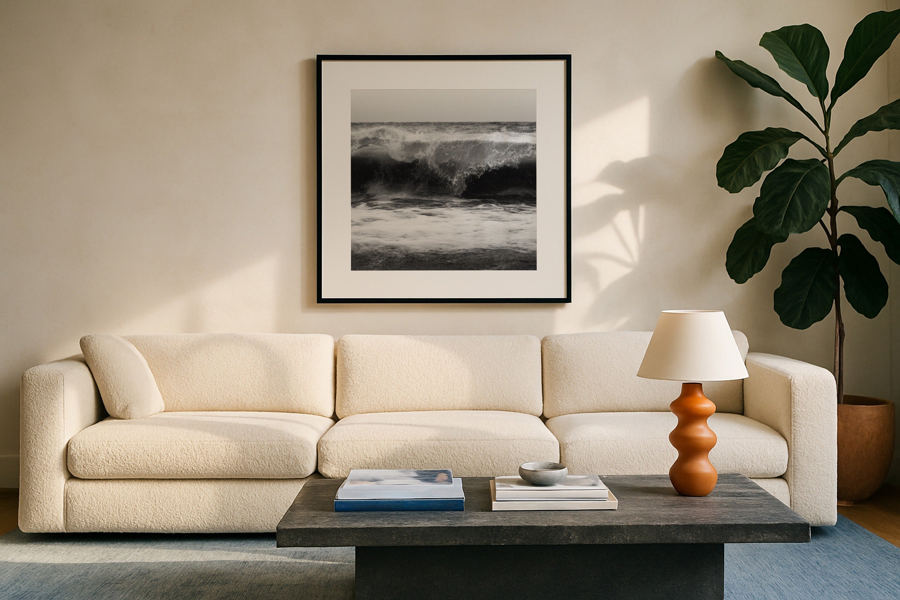 High Tide - Black and White Coastal Wall Art | Modern Art Prints | Instant Printable Download or Physical Print