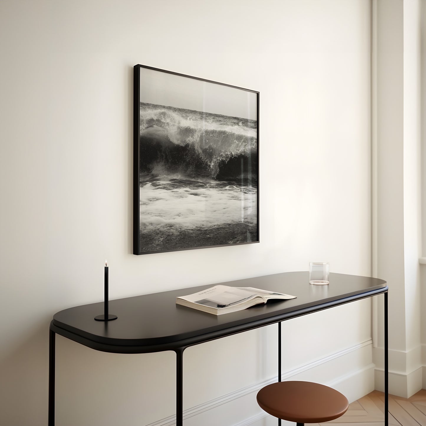 High Tide - Black and White Photography Wall Art Print | Minimalist Monochrome Home Decor Prints