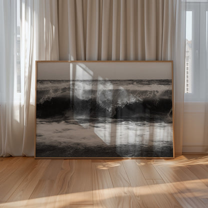 High Tide - Black and White Coastal Wall Art | Modern Art Prints | Instant Printable Download or Physical Print