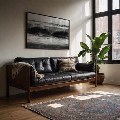 High Tide - Black and White Coastal Wall Art | Modern Art Prints | Instant Printable Download or Physical Print