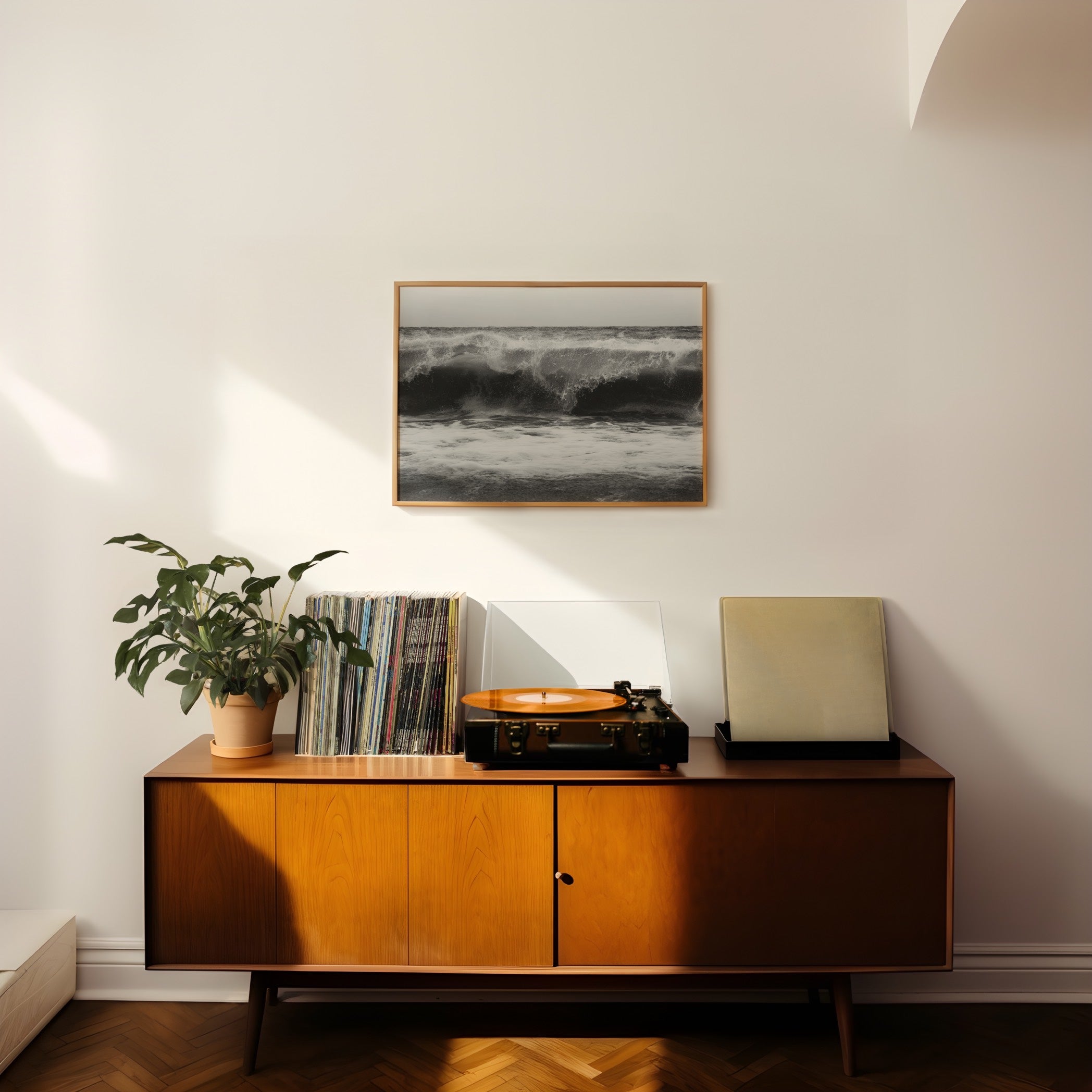 High Tide - Black and White Coastal Wall Art | Modern Art Prints | Instant Printable Download or Physical Print