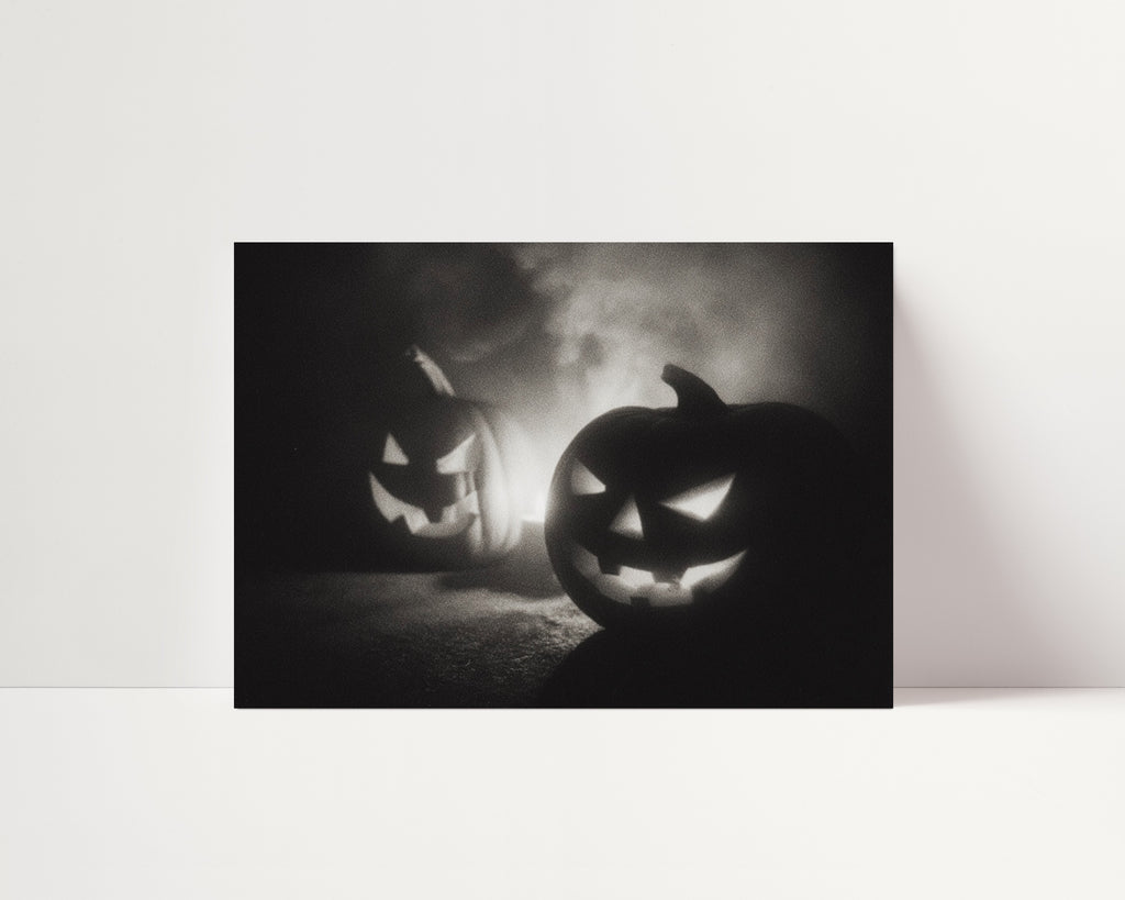 Jack-o'-lantern – Black and White Poster Print | Spooky Halloween Wall Art | Printable Digital Download or Physical Print
