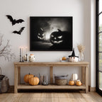 Jack-o'-lantern – Black and White Poster Print | Spooky Halloween Wall Art | Printable Digital Download or Physical Print