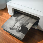 at home printer printing black and white poster print digital download