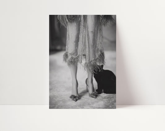 Kitty Kitty - Black and White Poster Print | Monochrome Wall Art | Digital Download or Physical Print