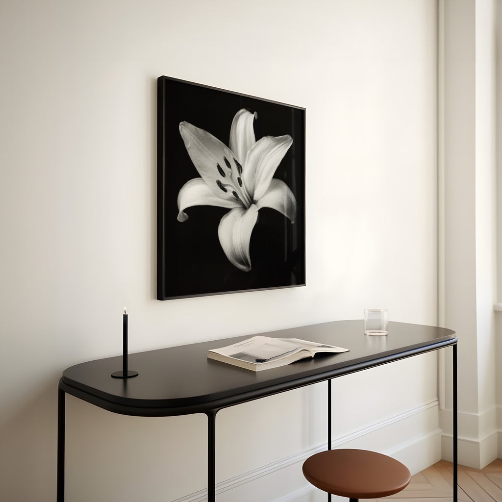 Lovely Lily - Black and White Wall Art | Floral Art Prints | Instant Printable Download or Physical Print