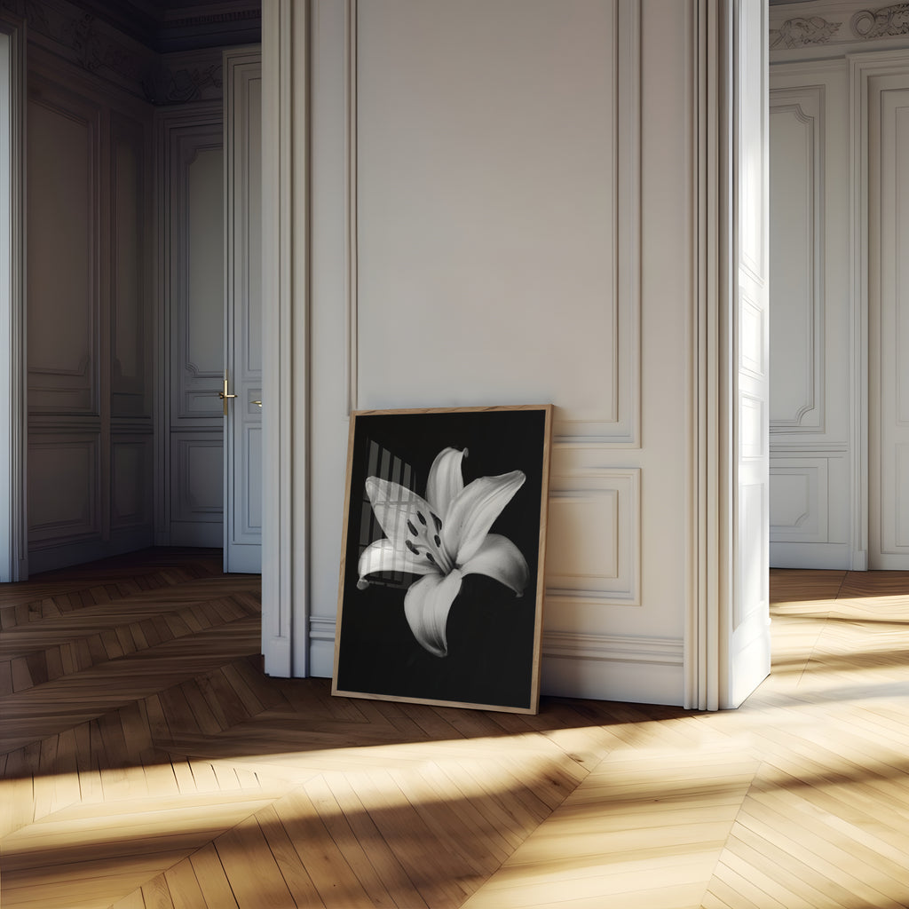 Lovely Lily - Black and White Wall Art | Floral Art Prints | Instant Printable Download or Physical Print