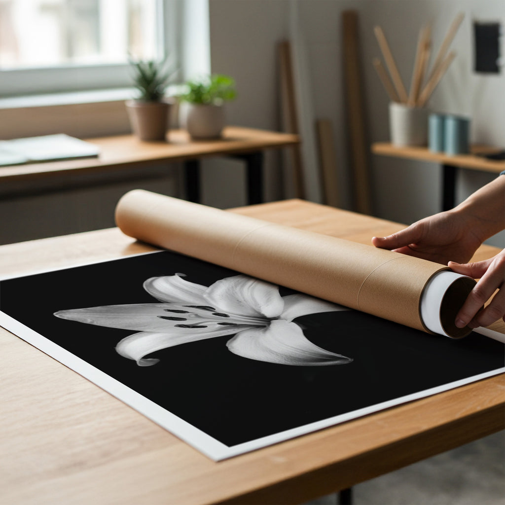 Lovely Lily - Black and White Wall Art | Floral Art Print | Instant Printable Download or Physical Print