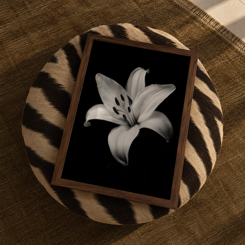 Lovely Lily - Black and White Wall Art | Floral Art Print | Instant Printable Download or Physical Print