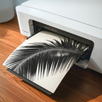 printer printing digital download print of black and white paradise palm wall art