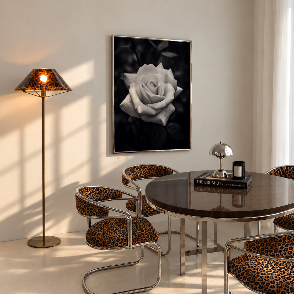 Rugged Rose -  Black and White Wall Art | Floral Art Print | Instant Printable Download or Physical Print
