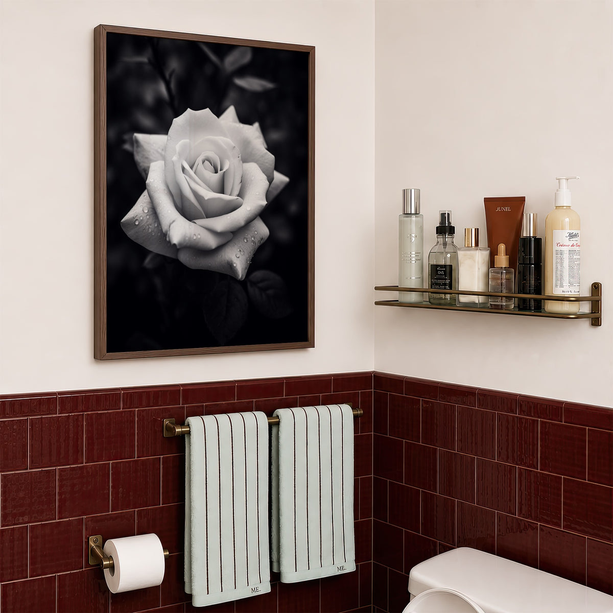 Rugged Rose -  Black and White Wall Art | Floral Art Print | Instant Printable Download or Physical Print
