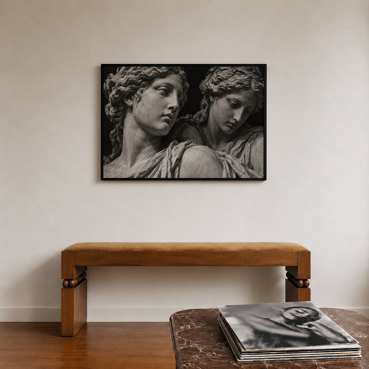 Set in Stone - Black and White Poster Print | Classical Sculpture Wall Art | Digital Download or Physical Print